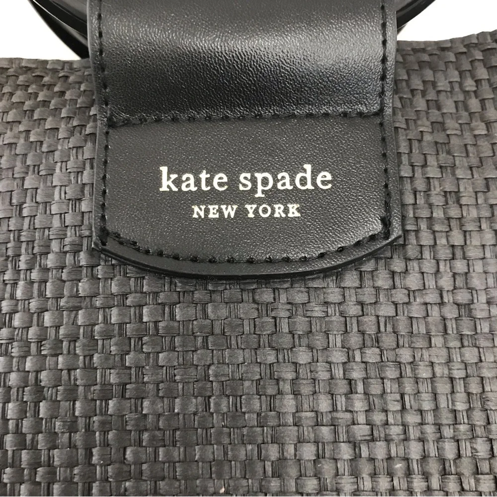 Kate Spade New York Black Woven Tote Beach Bag - Picture 4 of 6